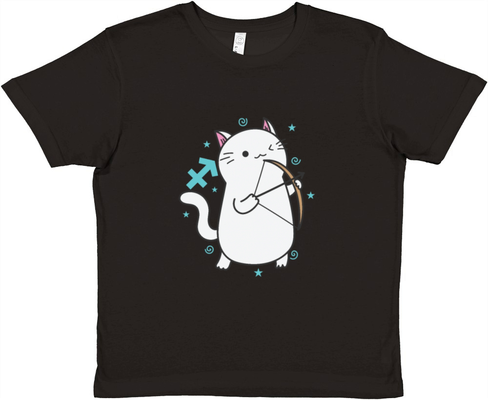 Sagittarius Zodiac Sign as a Cat Horoscope Premium Kids Crewneck T-shirt