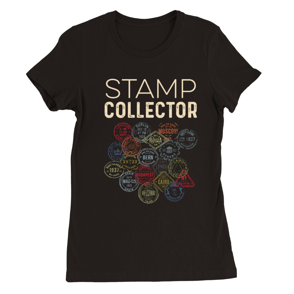 Stamp Collector World Traveler Gift Premium Womens Crewneck T-shirt