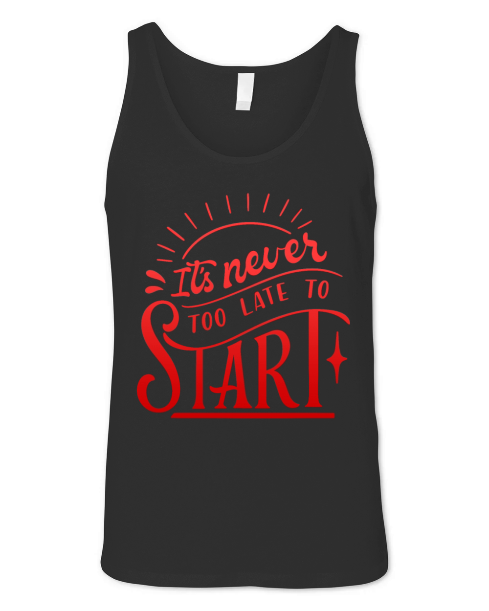 ITS NEVER TOO LATE TO START Unisex Jersey Tank