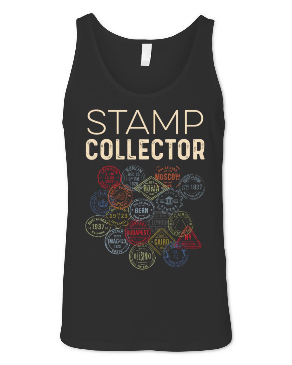 Stamp Collector World Traveler Gift Unisex Jersey Tank
