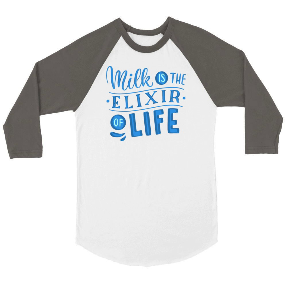 milk is the elixir of life Unisex ¾ sleeve Raglan T-shirt