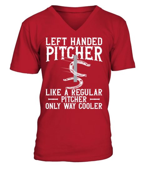 Left Hander Pitcher Horseshoe Pitching V-Neck T-shirt