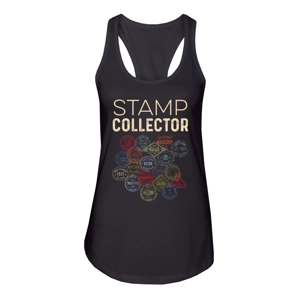 Stamp Collector World Traveler Gift Women's Racerback Tank