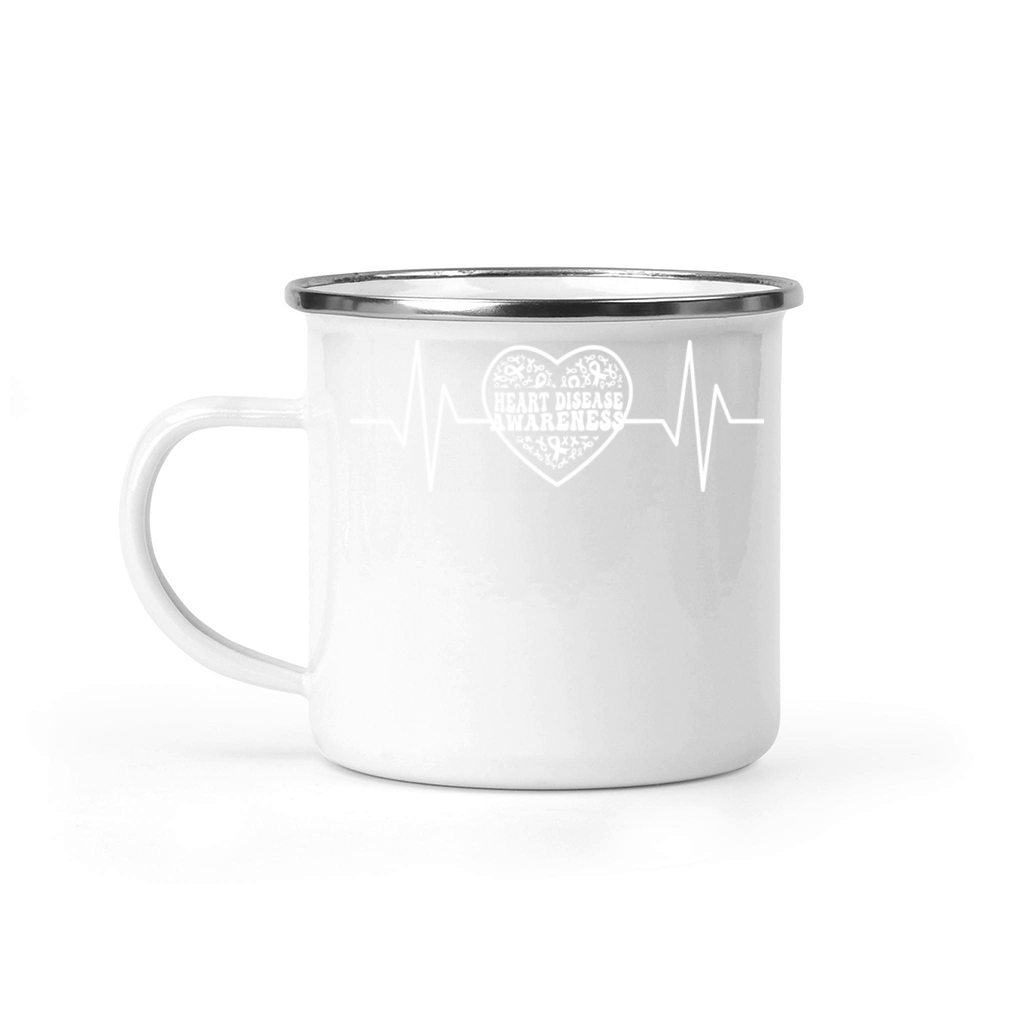 Heart Disease Awareness Heart In February Wear Red Camping Mug