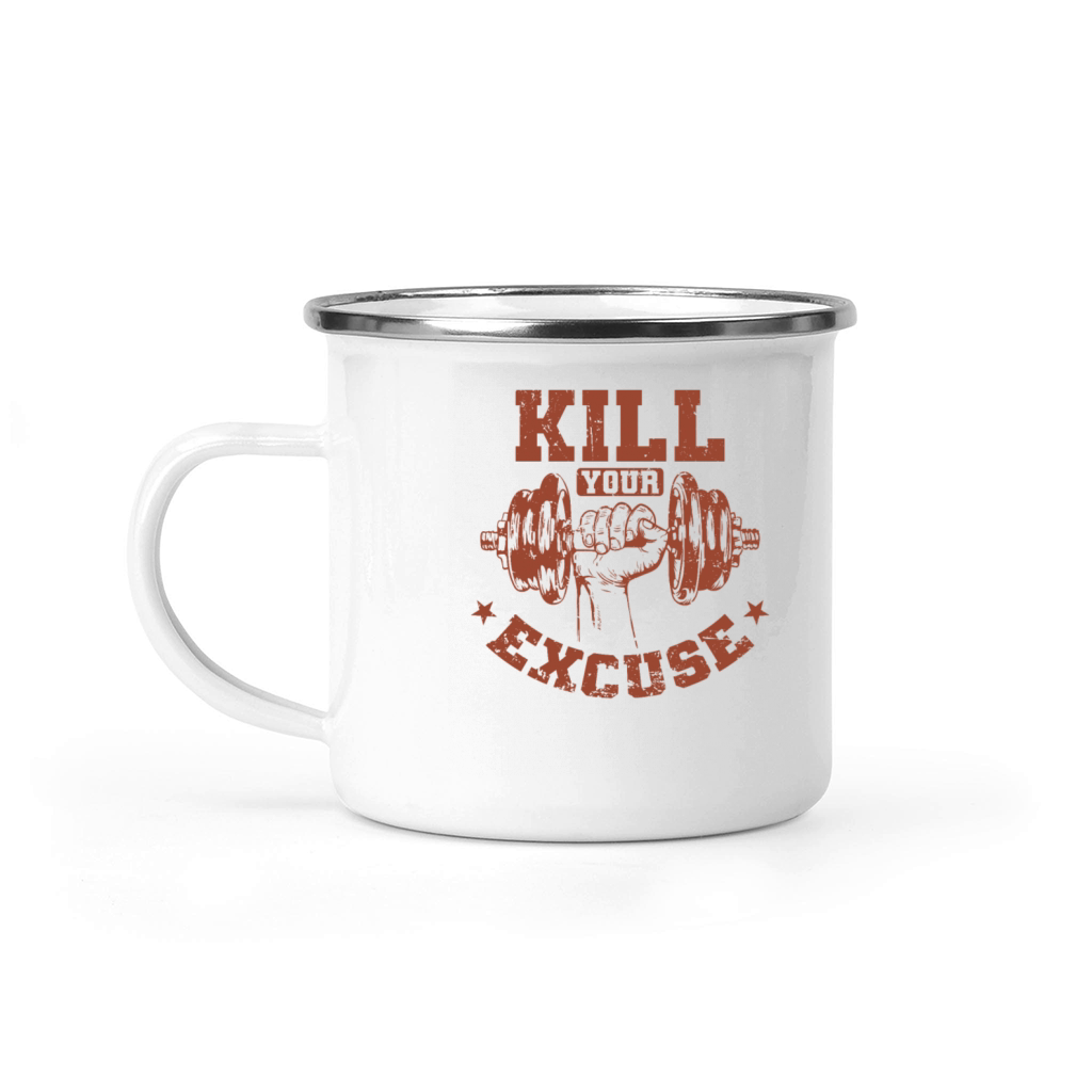 Killing Your Excuse Bodybuilding Weight Training Camping Mug