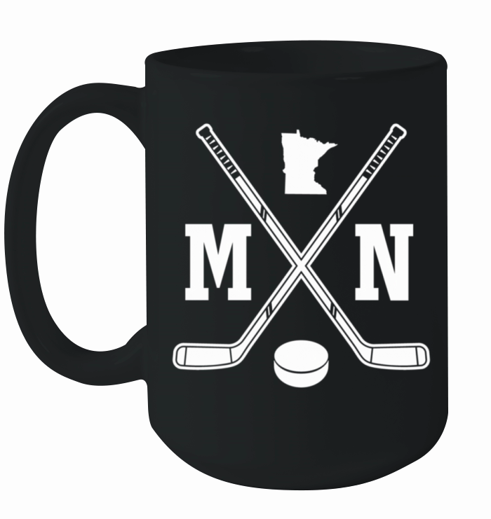 Minnesota Mn Ice Hockey Sticks Mn Ceramic Mug