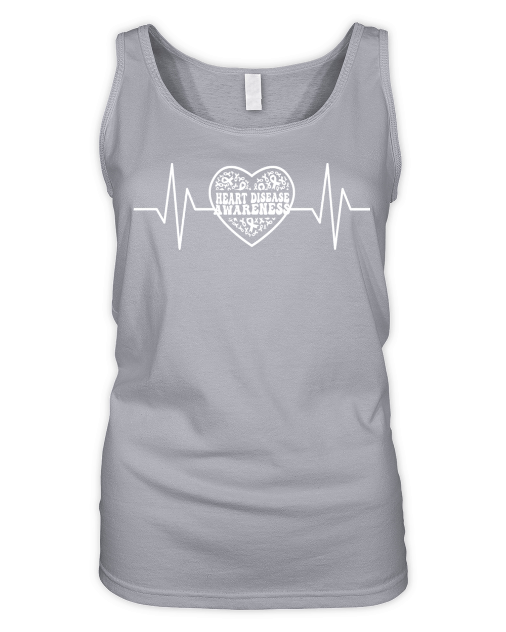 Heart Disease Awareness Heart In February Wear Red Organic Women's Tank Top