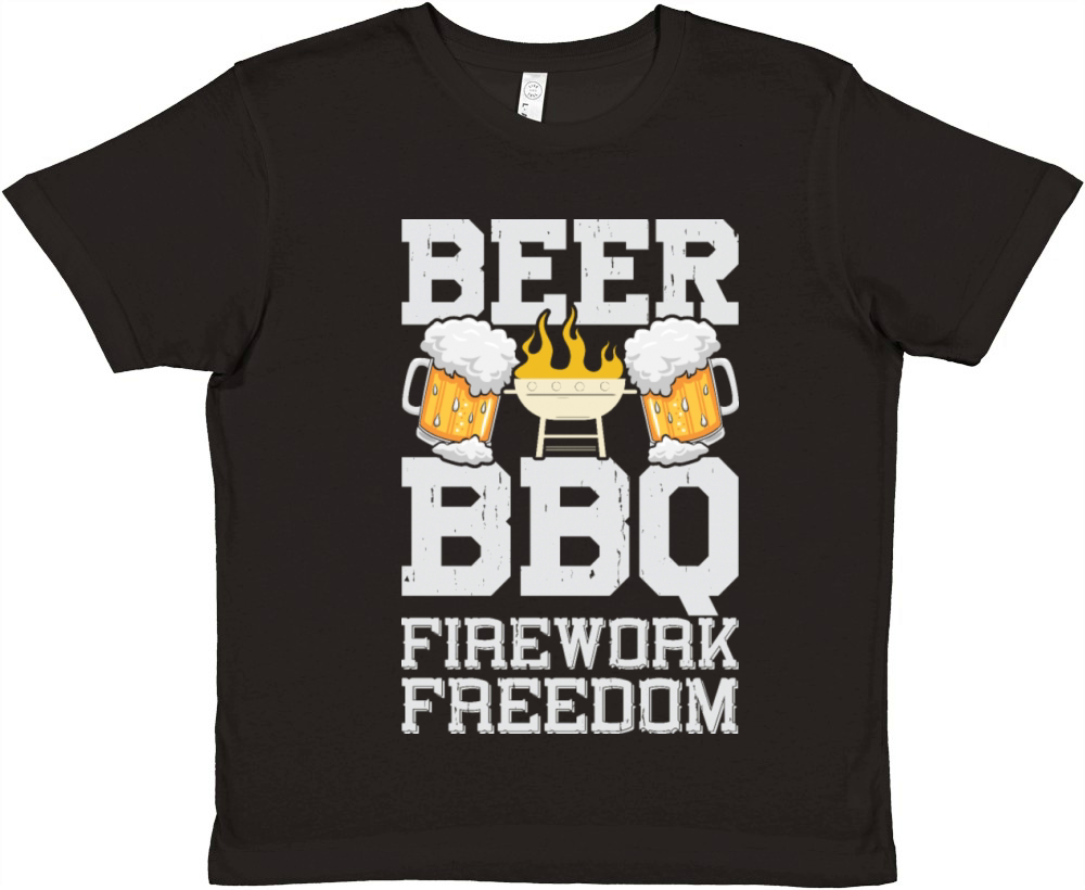 Beer BBQ Firework Freedom - BBQ Barbeque Premium Kids Crewneck T-shirt