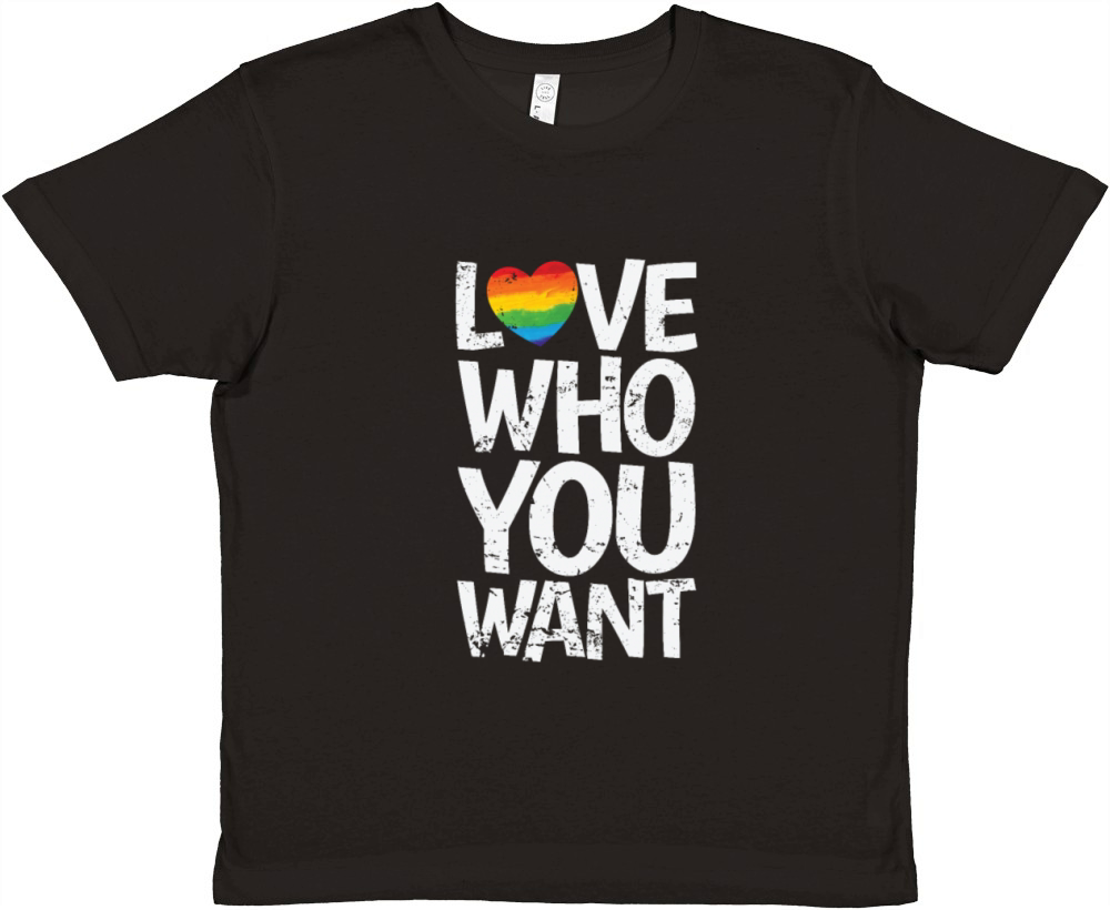 Love who you want LGBT Rainbow Colors Pride Premium Kids Crewneck T-shirt