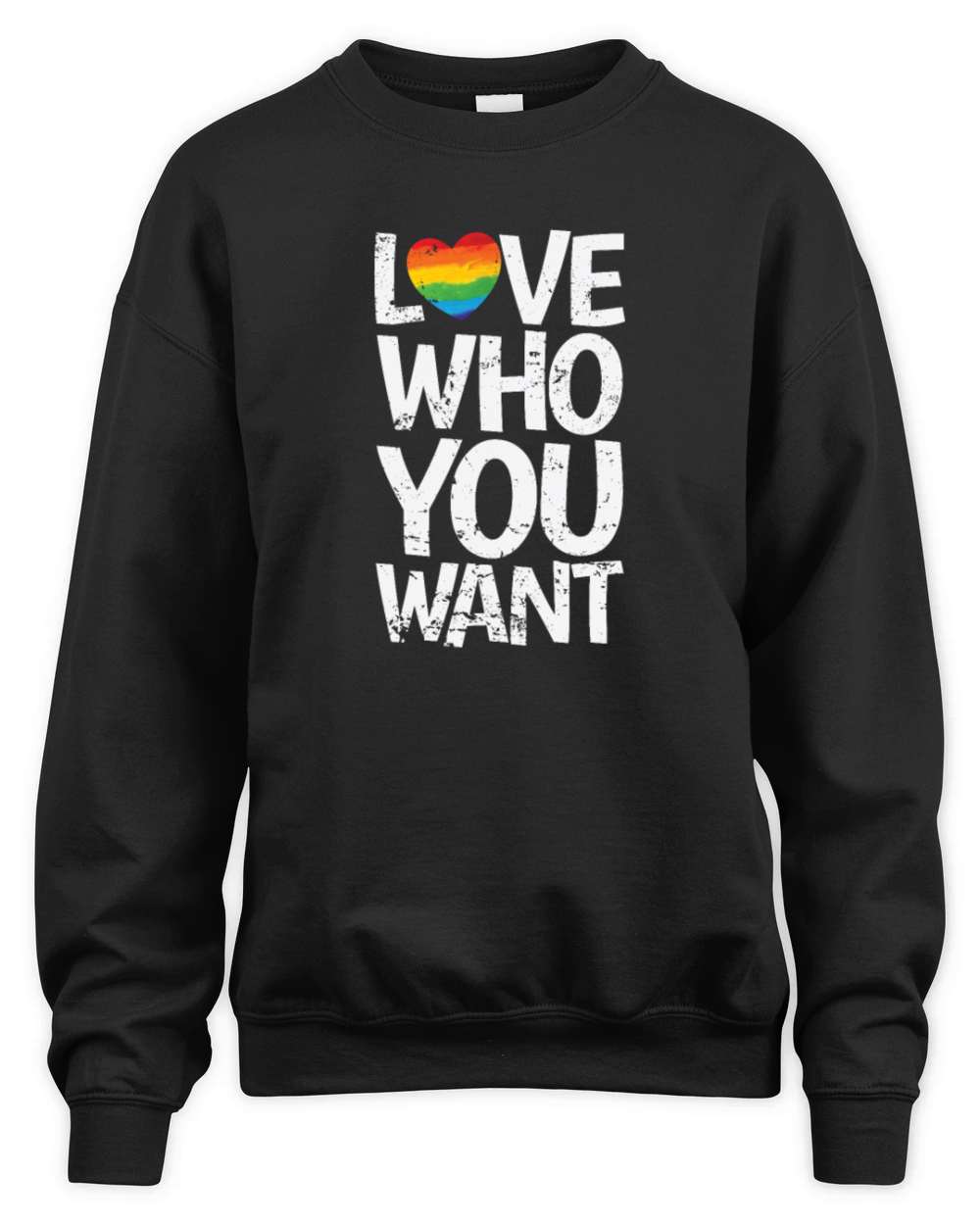 Love who you want LGBT Rainbow Colors Pride Unisex Premium Crewneck Sweatshirt