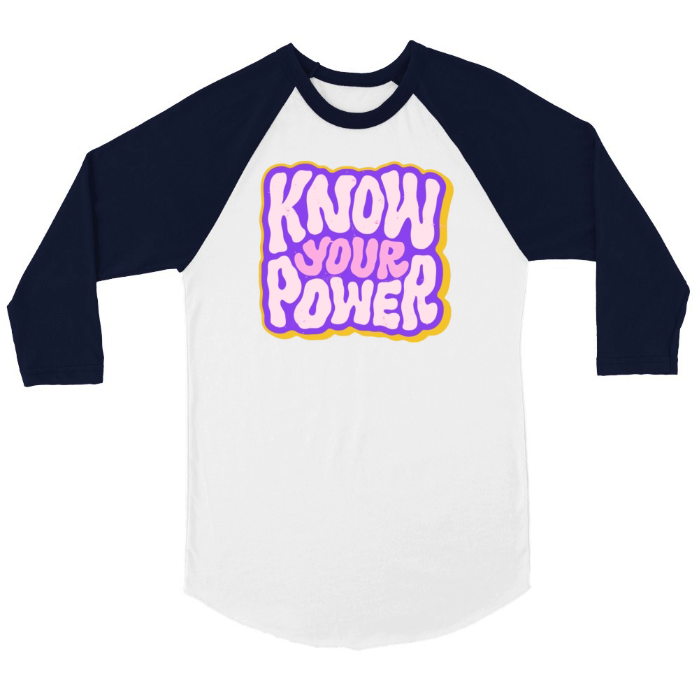 know your power Unisex ¾ sleeve Raglan T-shirt