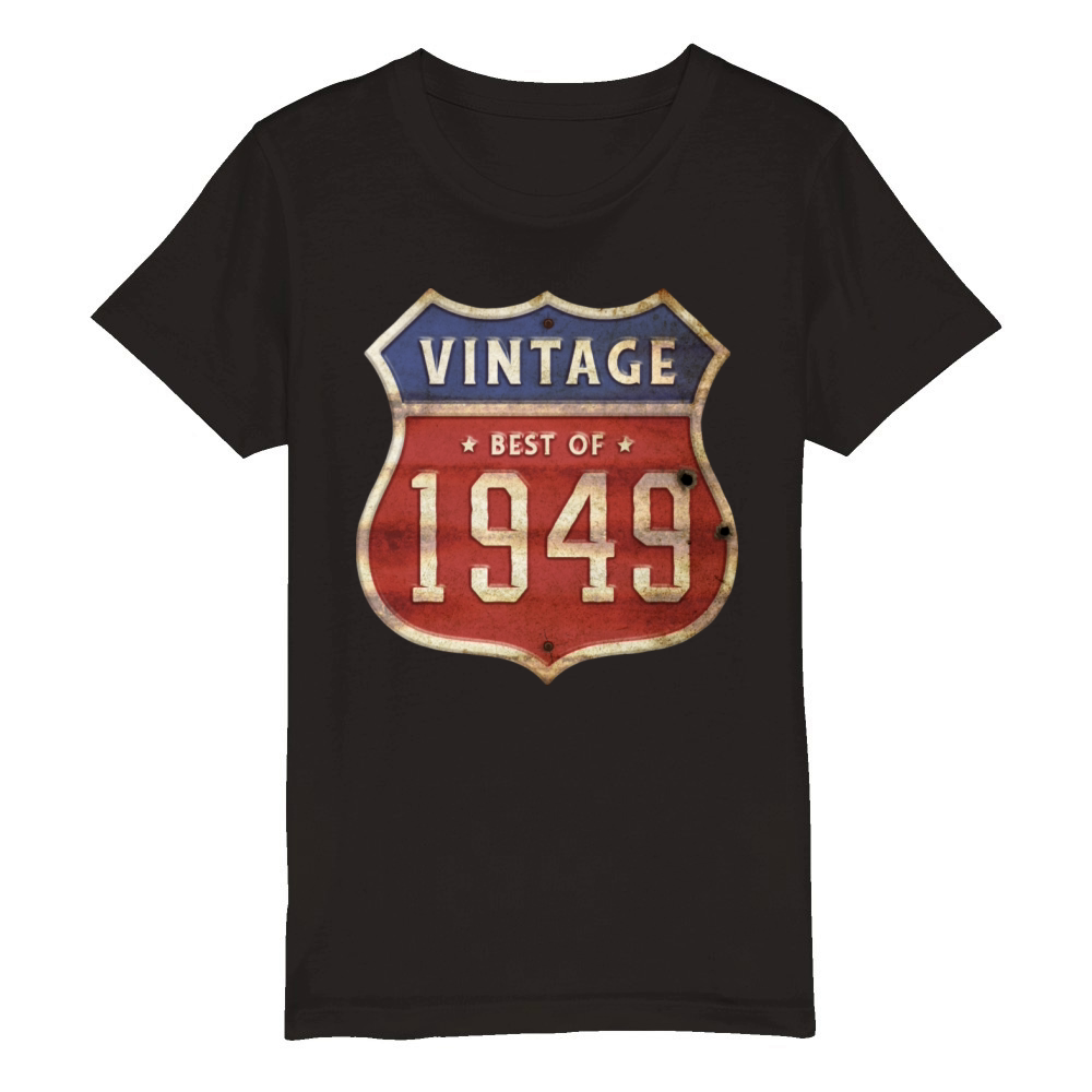 75 Years Old Vintage 1949 Limited Edition 75th Organic Kids Crewneck T-shirt