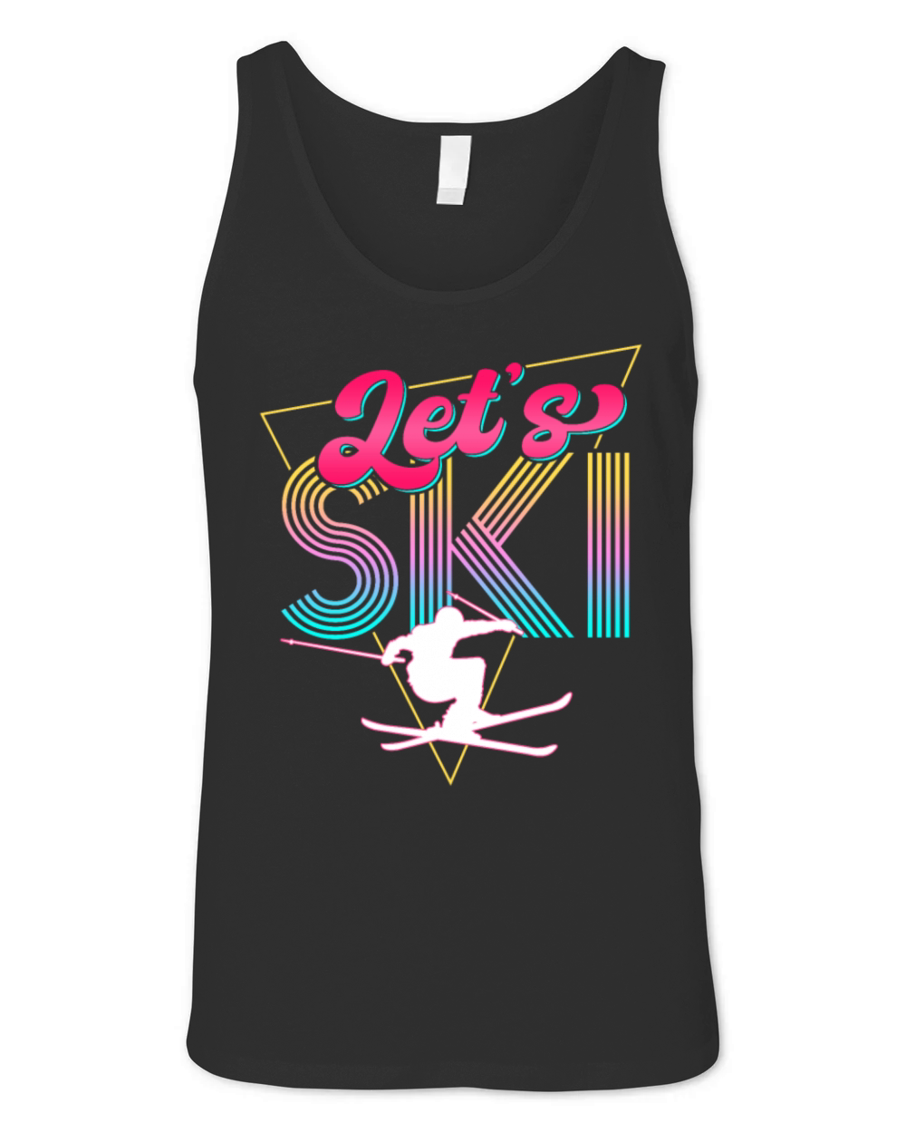 Lets Ski Retro 80s Skiing Party Unisex Jersey Tank