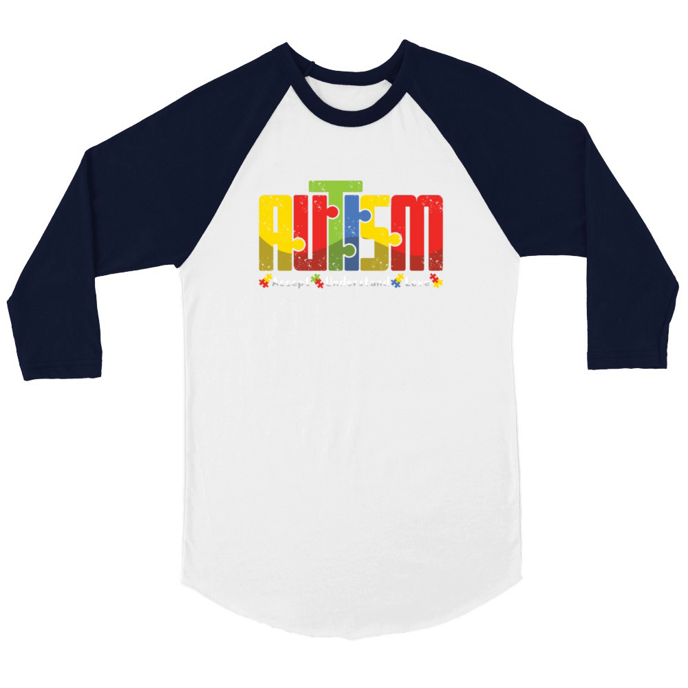 Accept Understand Love Autism Awareness Unisex ¾ sleeve Raglan T-shirt