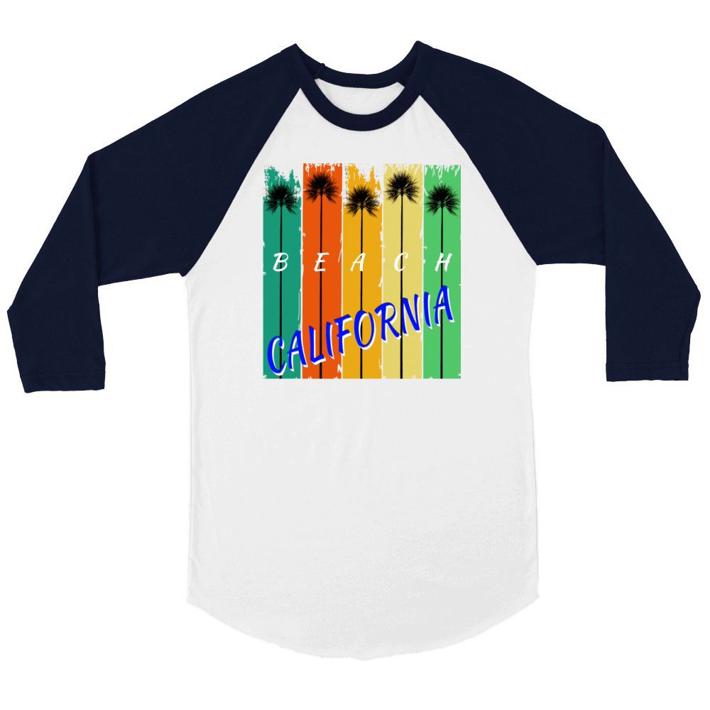 BEACH CALIFORNIA SUMMER VACATION Unisex ¾ sleeve Raglan T-shirt
