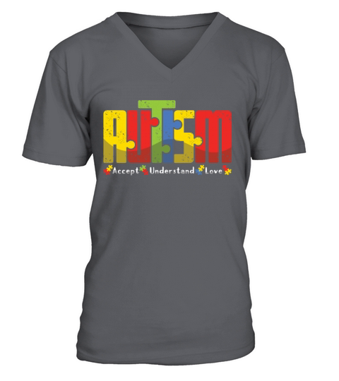 Accept Understand Love Autism Awareness V-Neck T-shirt