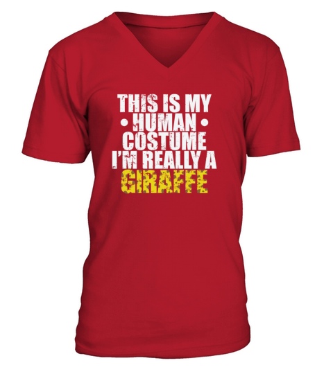 This is my Human Costume Im Really a Giraffe V-Neck T-shirt