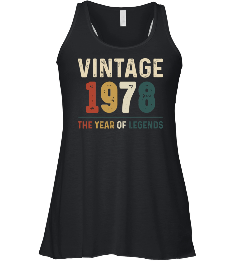 46 Years Old Vintage 1974 46th Birthday Gifts Women's Flowy Tank Top