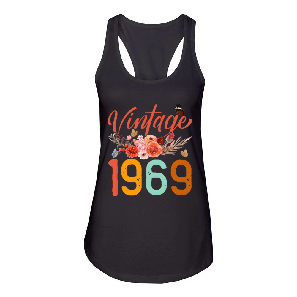 54 1969 Wildflower 54Th Women's Racerback Tank