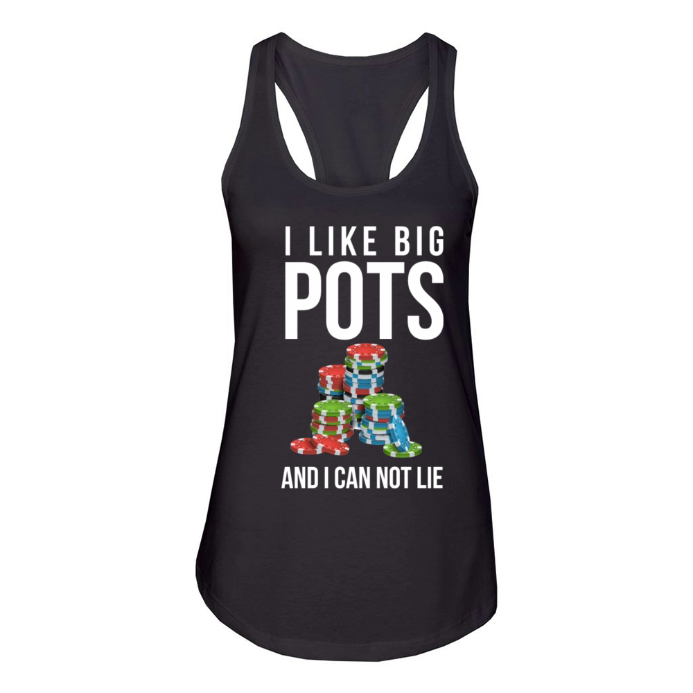 Funny Gambling Poker Player Women's Racerback Tank