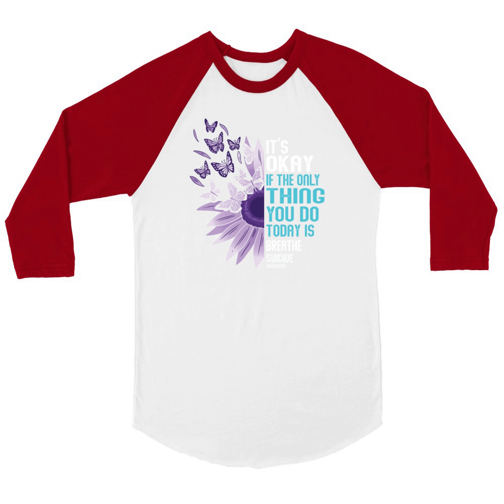 Suicide Prevention Awareness Unisex ¾ sleeve Raglan T-shirt