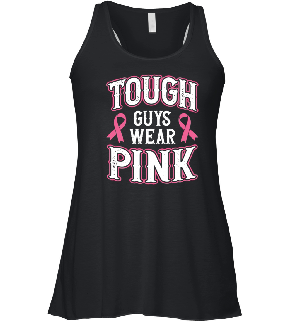 Breast Cancer Awareness Month Tough Guys Wear Women's Flowy Tank Top
