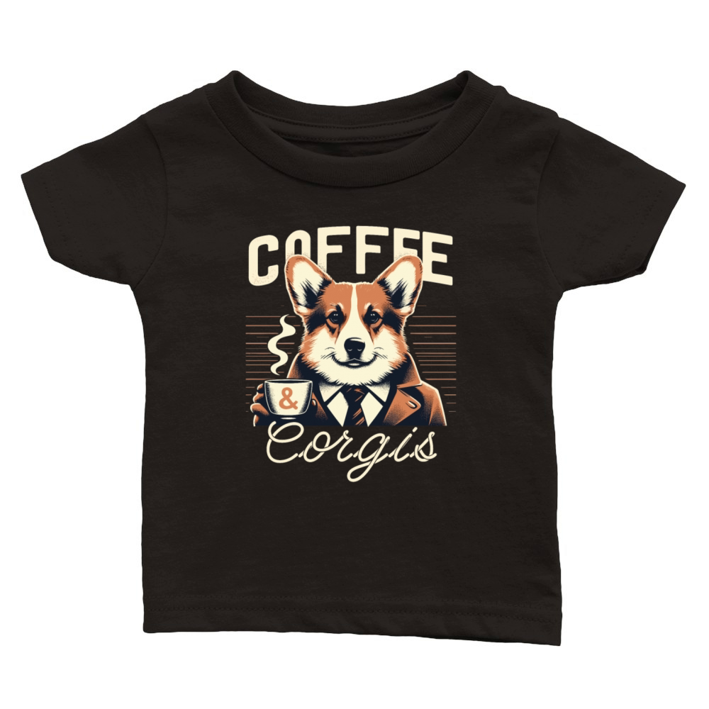 Coffee And Corgis Classic Baby Crewneck T-shirt