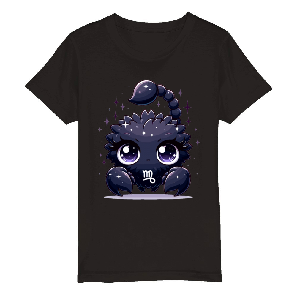 Scorpio Zodiac Unique Artistic Birthday Star Sign Organic Kids Crewneck T-shirt