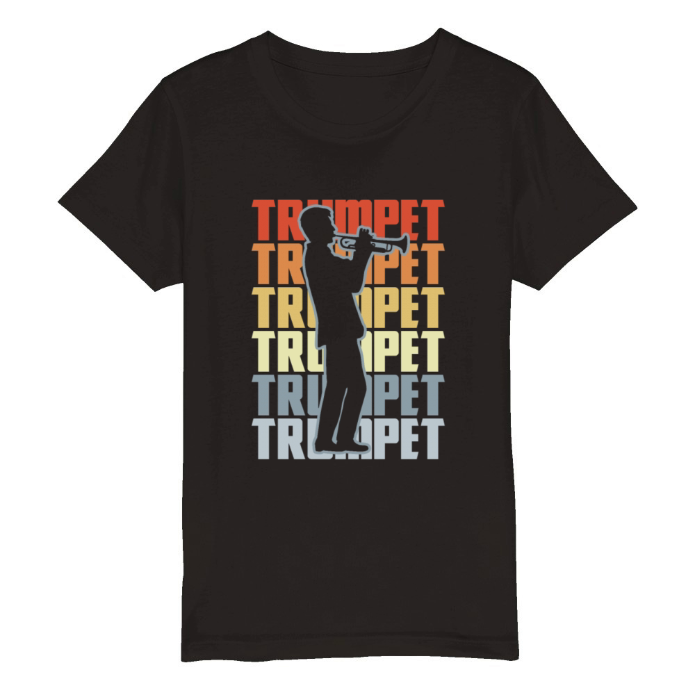 Vintage Trumpet Organic Kids Crewneck T-shirt