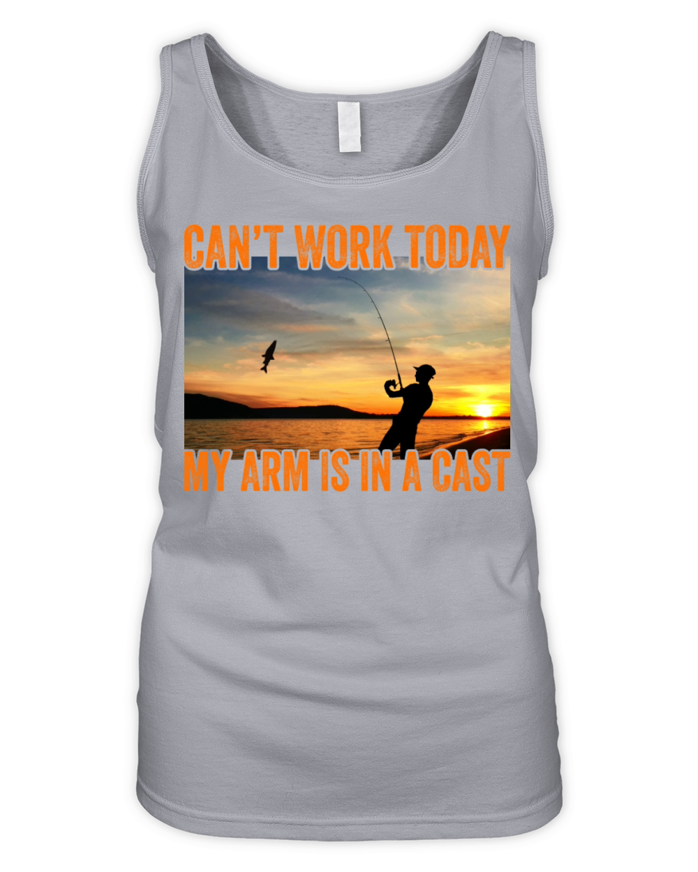 I Cant Work Today My Arm In A Cast Funny Fisherman Organic Women's Tank Top