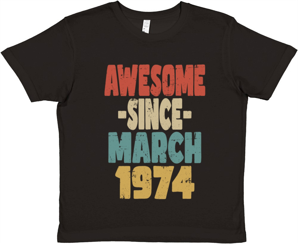 Awesome March 1974 Premium Kids Crewneck T-shirt