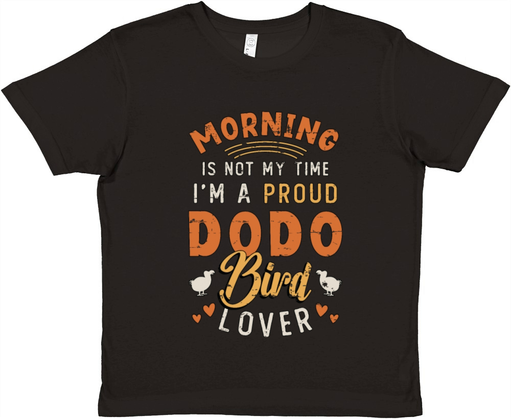 Dodo Bird Lover Morning Is Not My Time Ornithology Premium Kids Crewneck T-shirt