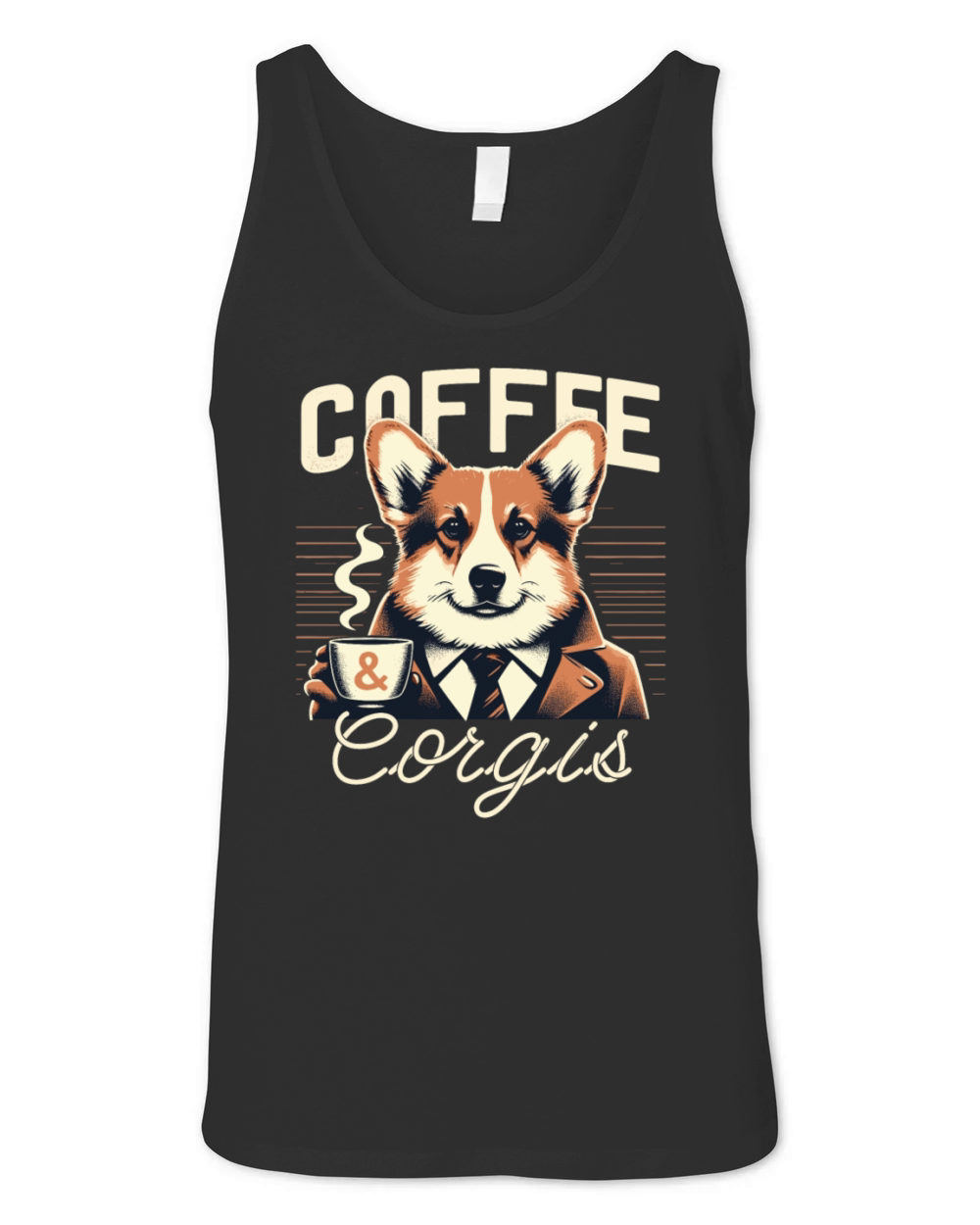 Coffee And Corgis Unisex Jersey Tank