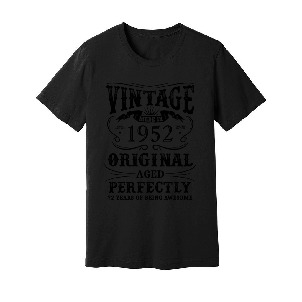Vintage Made In 1952 72 Years Of Being Awesome Unisex Jersey Tee