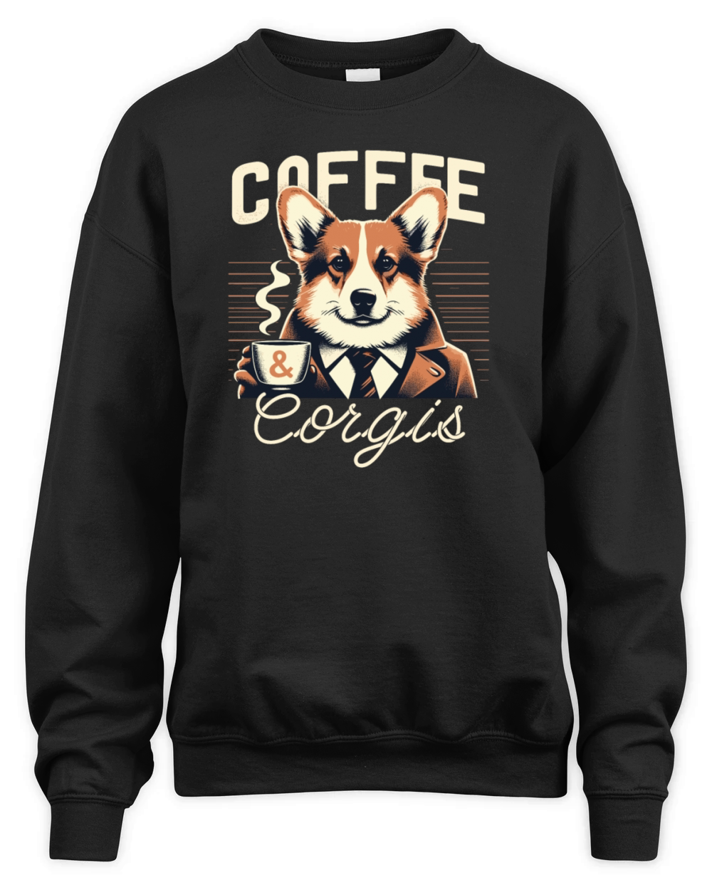 Coffee And Corgis Unisex Premium Crewneck Sweatshirt