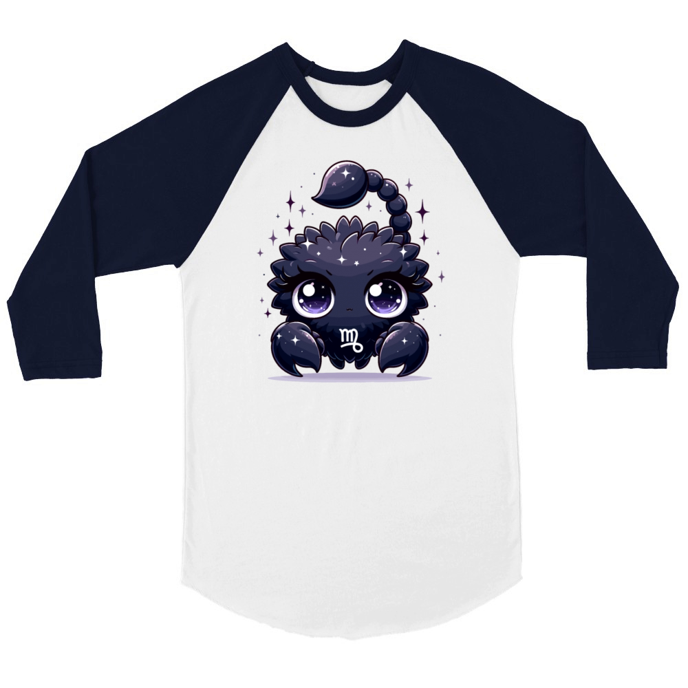 Scorpio Zodiac Unique Artistic Birthday Star Sign Unisex ¾ sleeve Raglan T-shirt