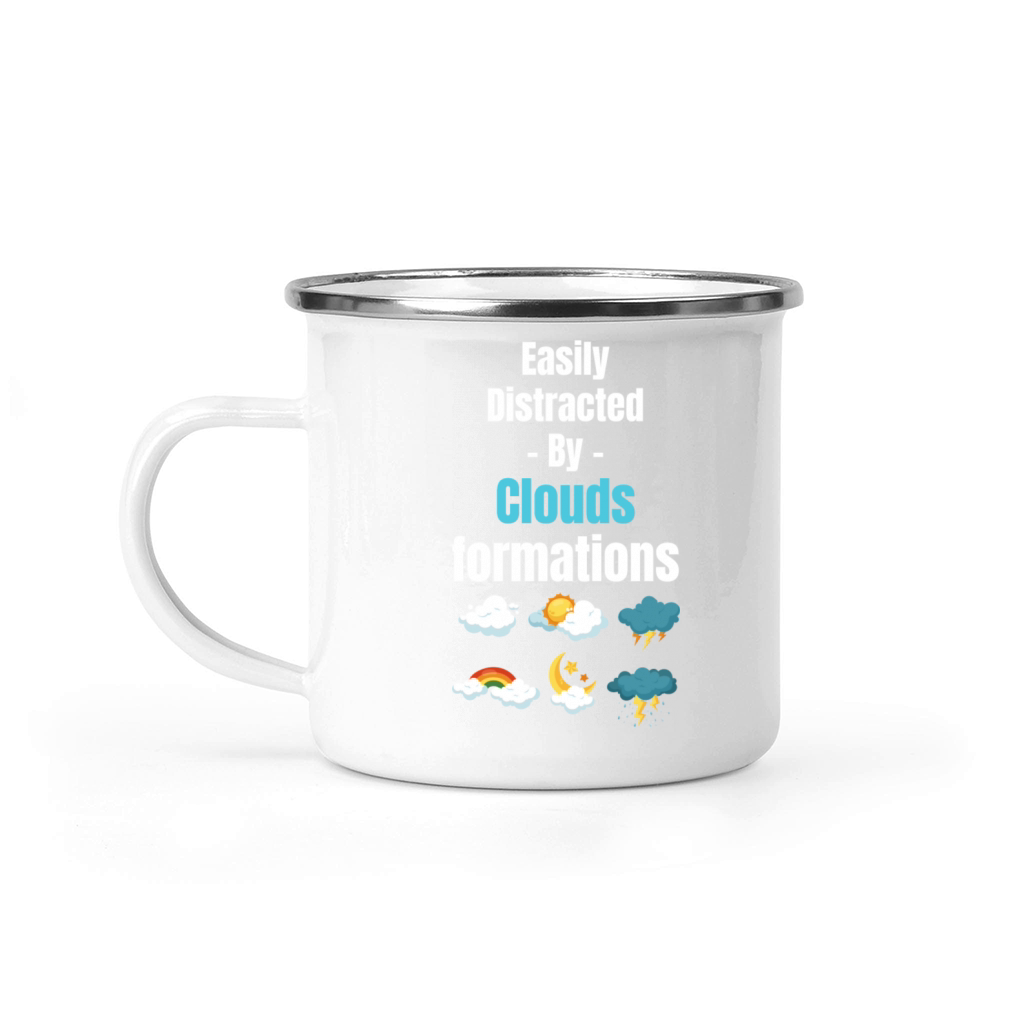 Easily Distracted By Cloud Formations Funny Camping Mug