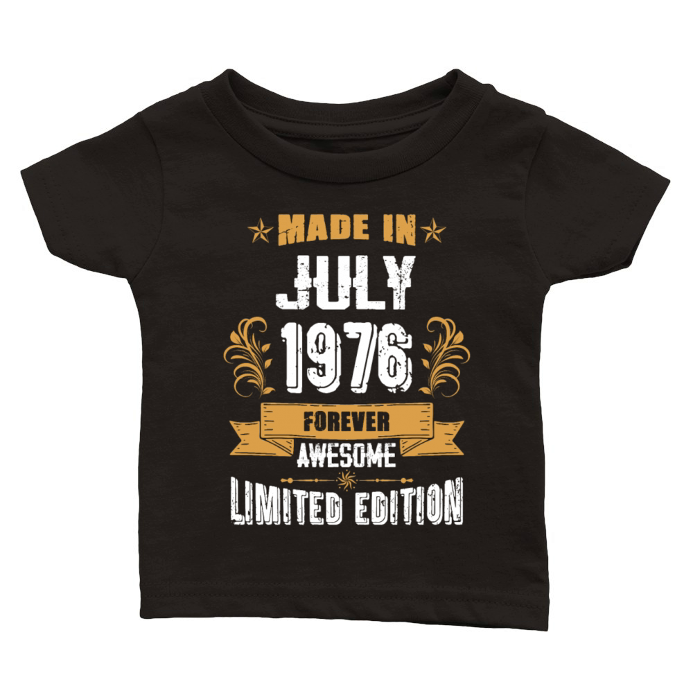 July 1976 Vintage Birthday Present Classic Baby Crewneck T-shirt