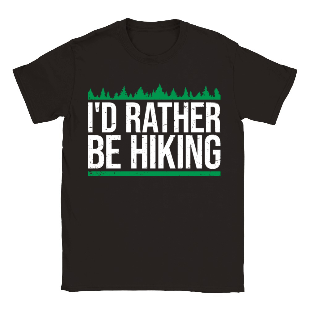 Id Rather Be Hiking Mountains Forest Outdoor Love Classic Kids Crewneck T-shirt