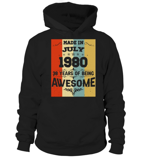 July 1980 Vintage Birthday Present Hoodie Unisex