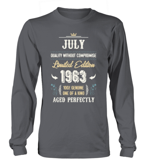 July 1963 Vintage Birthday Present Long sleeved Unisex