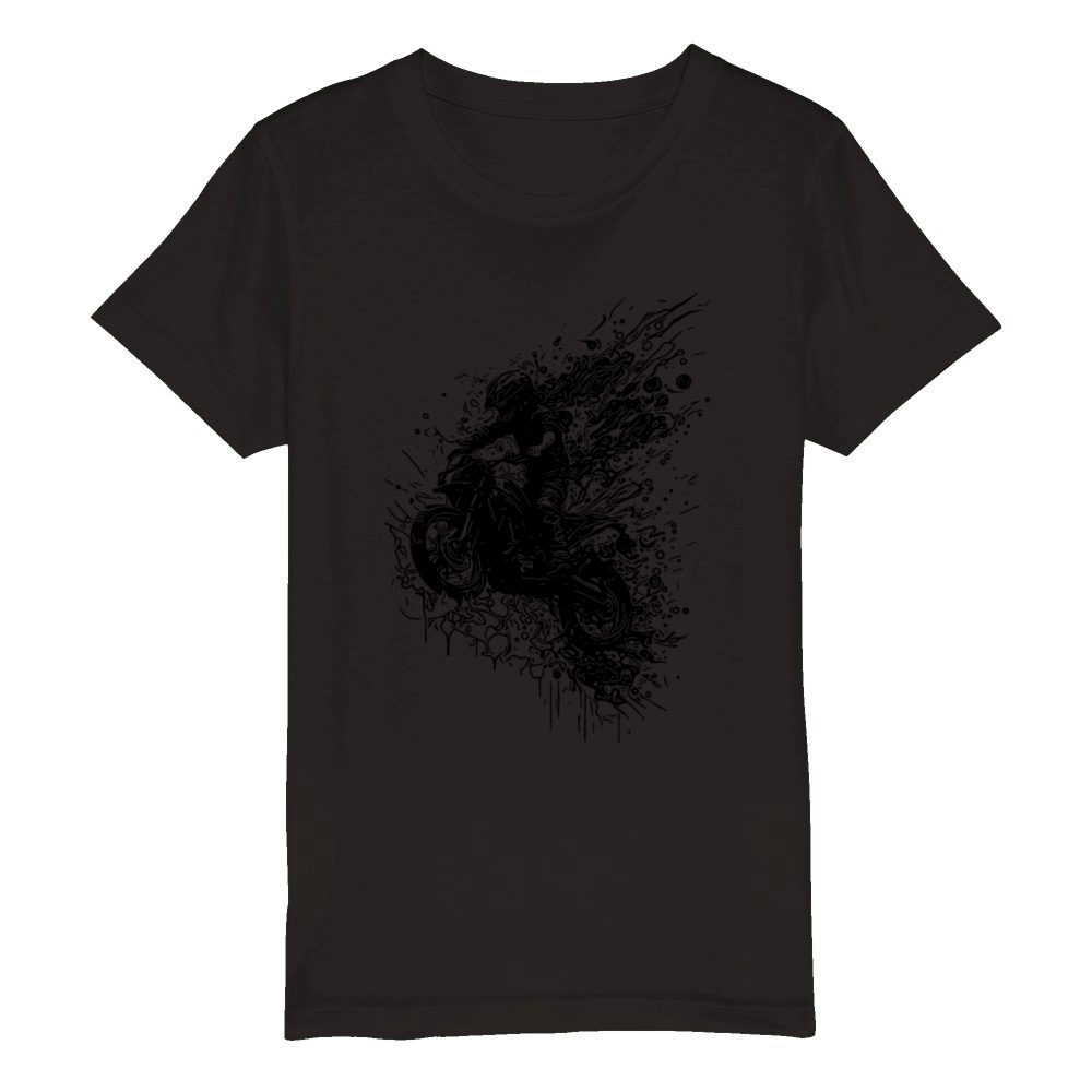 Motorcycle Racing Slippery Floor Splash Jump Organic Kids Crewneck T-shirt