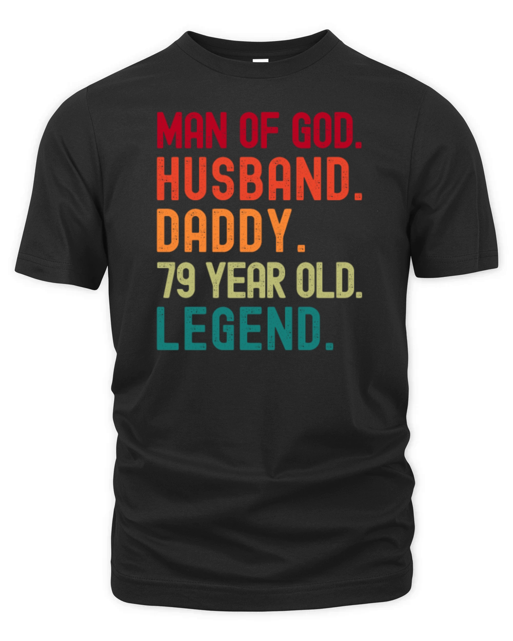 Man of God Husband Dad Vintage 79th Birthday Organic Unisex T-shirt