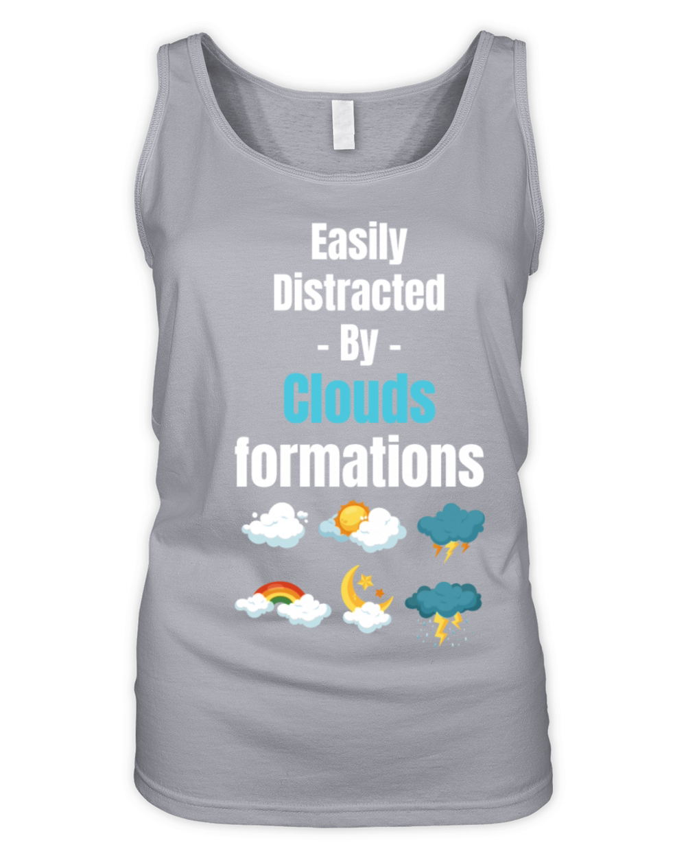 Easily Distracted By Cloud Formations Funny Organic Women's Tank Top