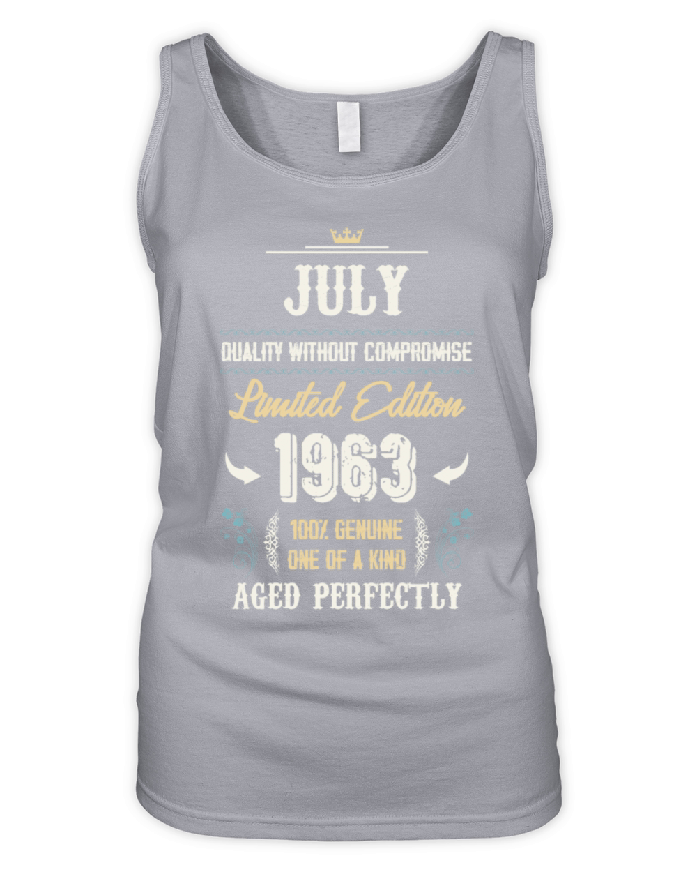 July 1963 Vintage Birthday Present Organic Women's Tank Top