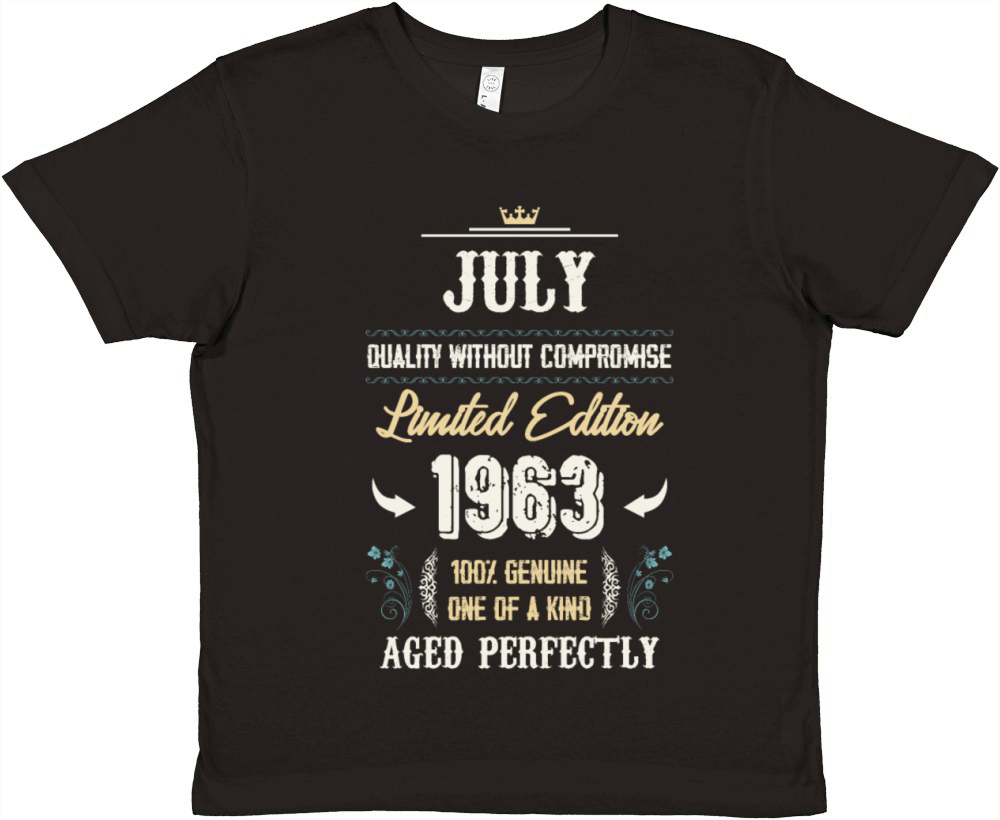 July 1963 Vintage Birthday Present Premium Kids Crewneck T-shirt