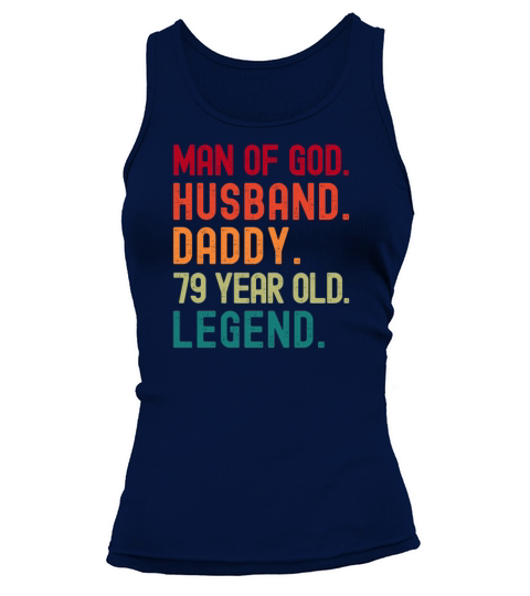 Man of God Husband Dad Vintage 79th Birthday Tank top Woman