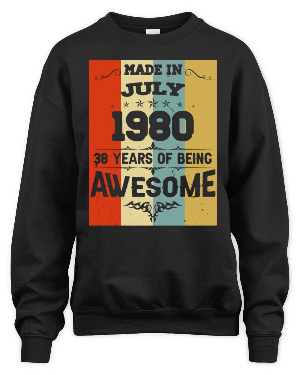 July 1980 Vintage Birthday Present Unisex Premium Crewneck Sweatshirt