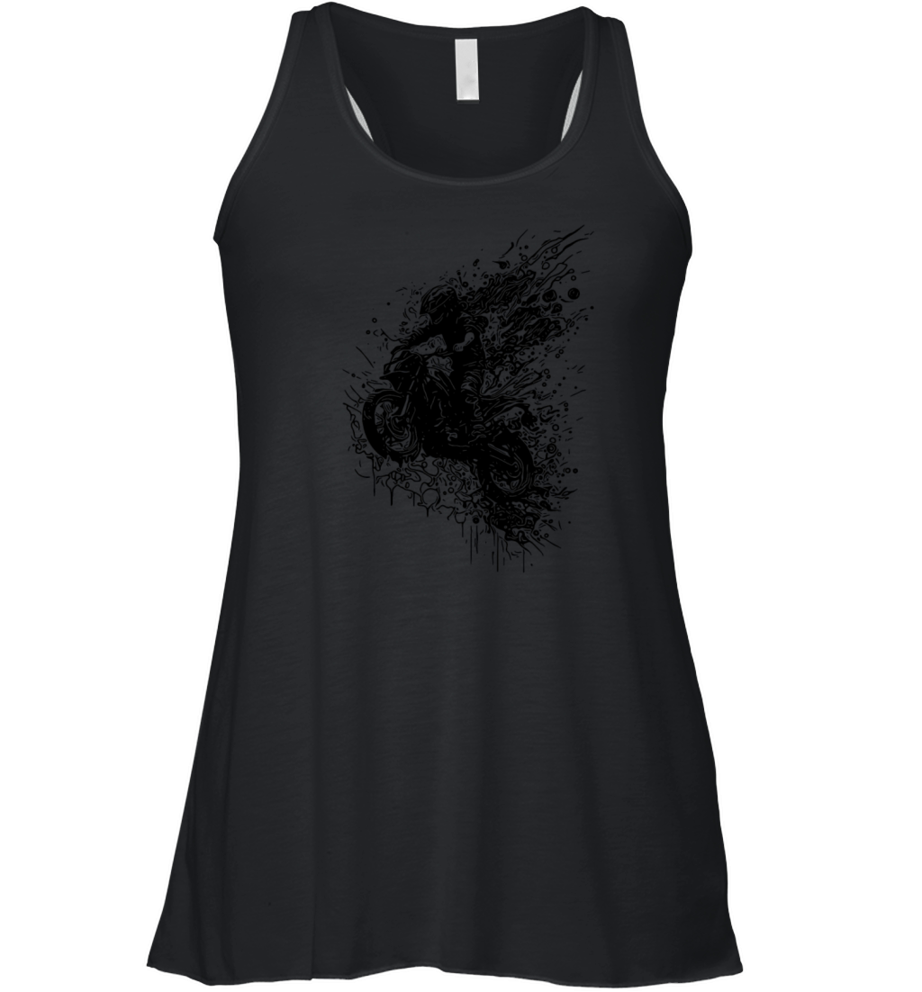 Motorcycle Racing Slippery Floor Splash Jump Women's Flowy Tank Top