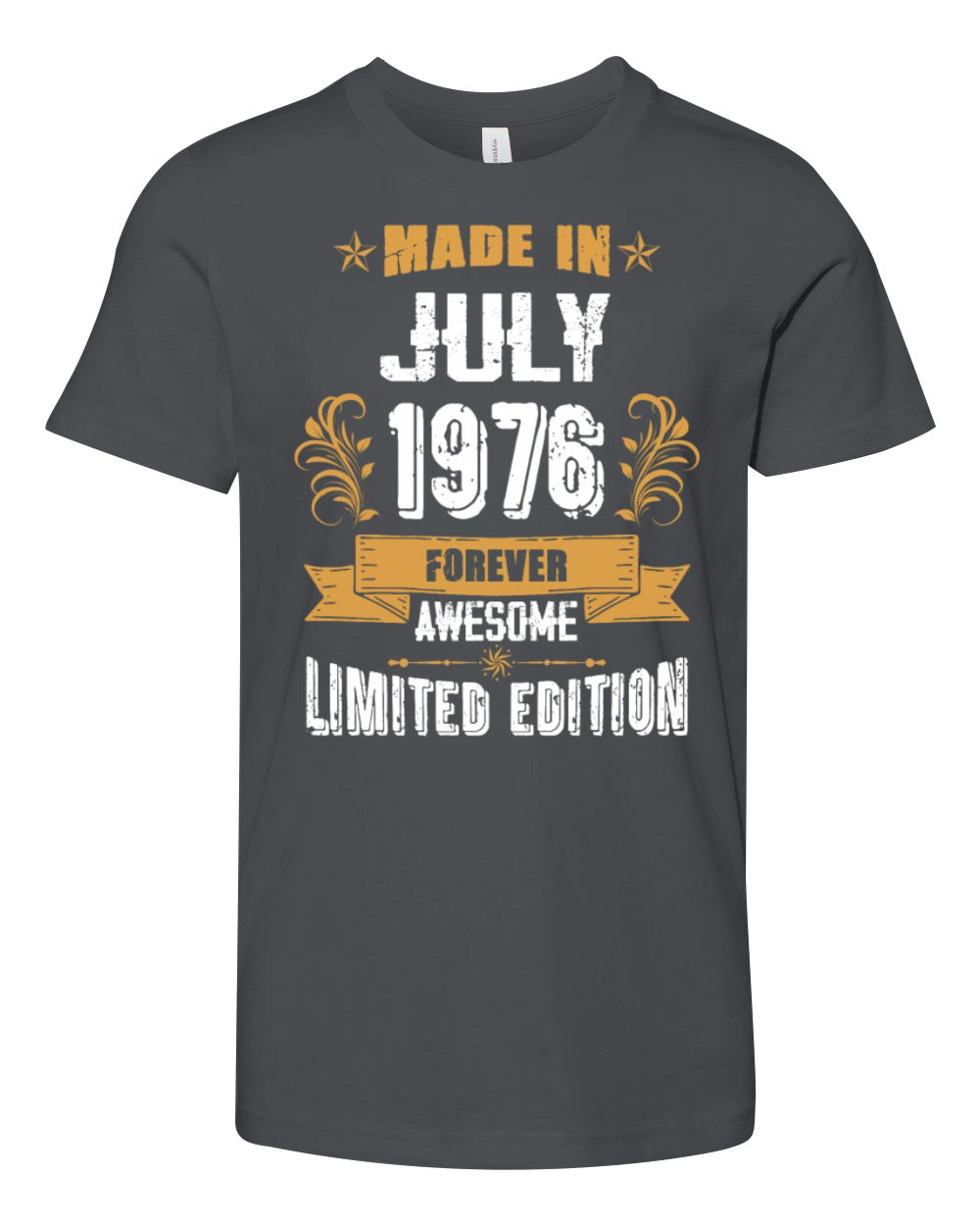 July 1976 Vintage Birthday Present Youth Unisex Jersey Tee